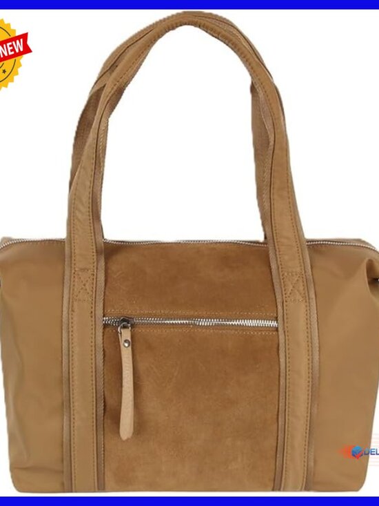 Handbags - Large Hobo Shoulder Bag with Crossbody Strap, Microfiber Suede